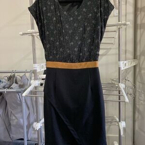 Cokluch Elegant Black and Brown Dress